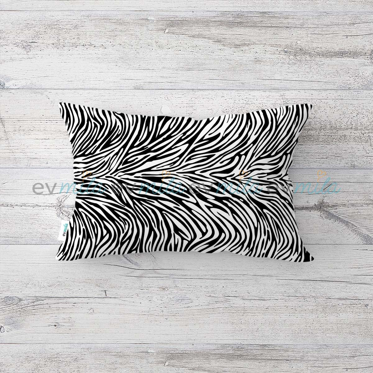 Evmila Zebra Desenli Kırlent Modeli
