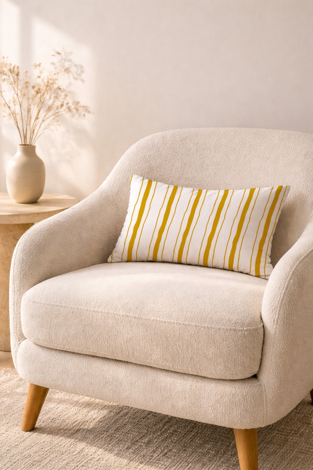 Evmila Çizgili Desenli Kırlent Kılıfı