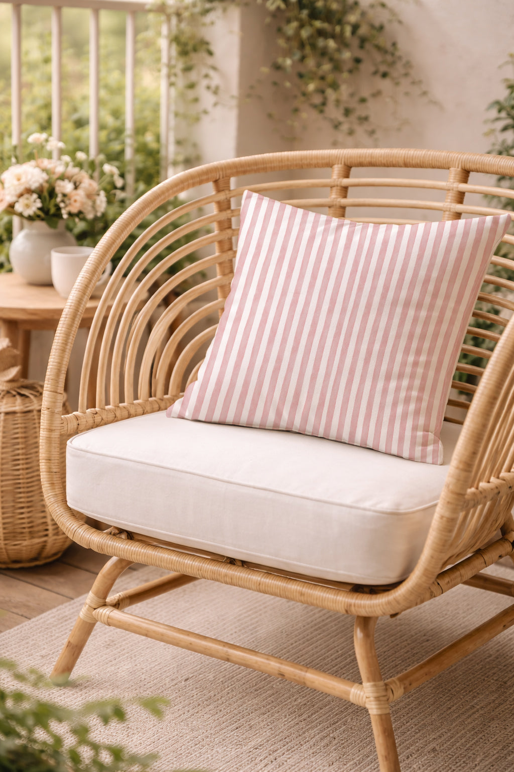 Evmila Çizgili Desenli Kırlent Kılıfı