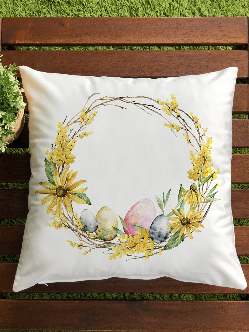 Evmila Çiçek Desenli Kırlent Kılıf