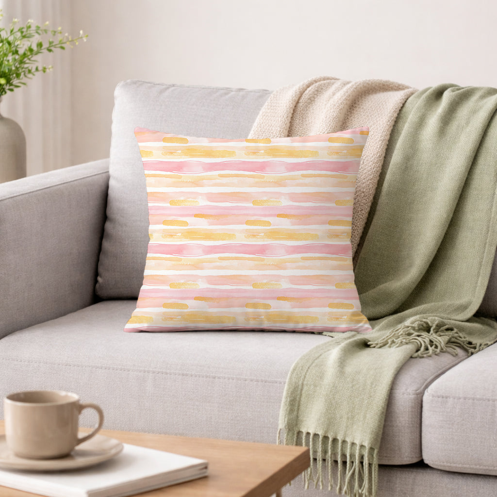 Evmila Çizgili Desenli Kırlent Kılıfı