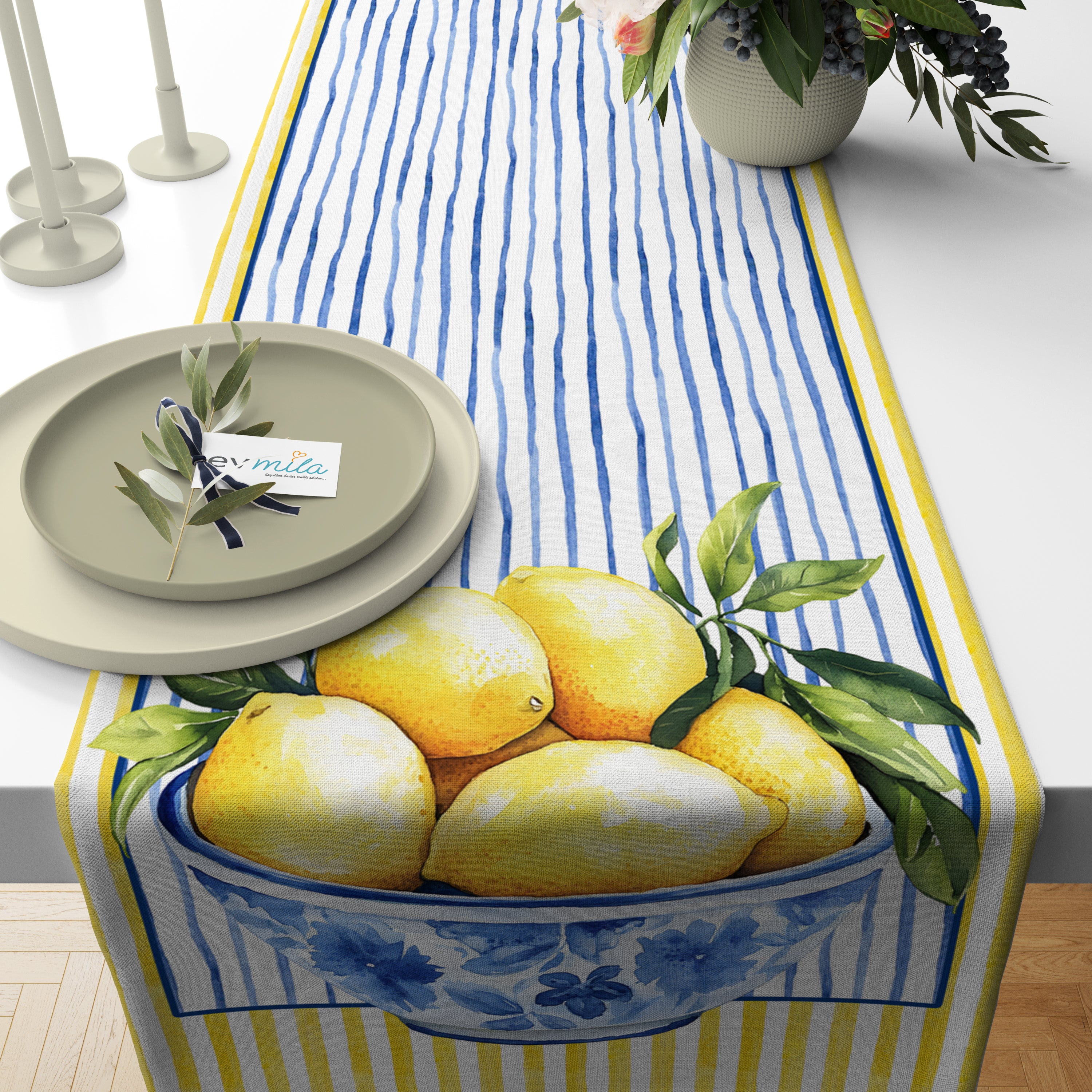 Evmila Limon Desenli Runner Model