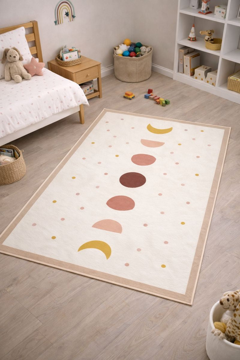 Evmila Pastel Renkler İskandinav Desenli Çocuk Halısı