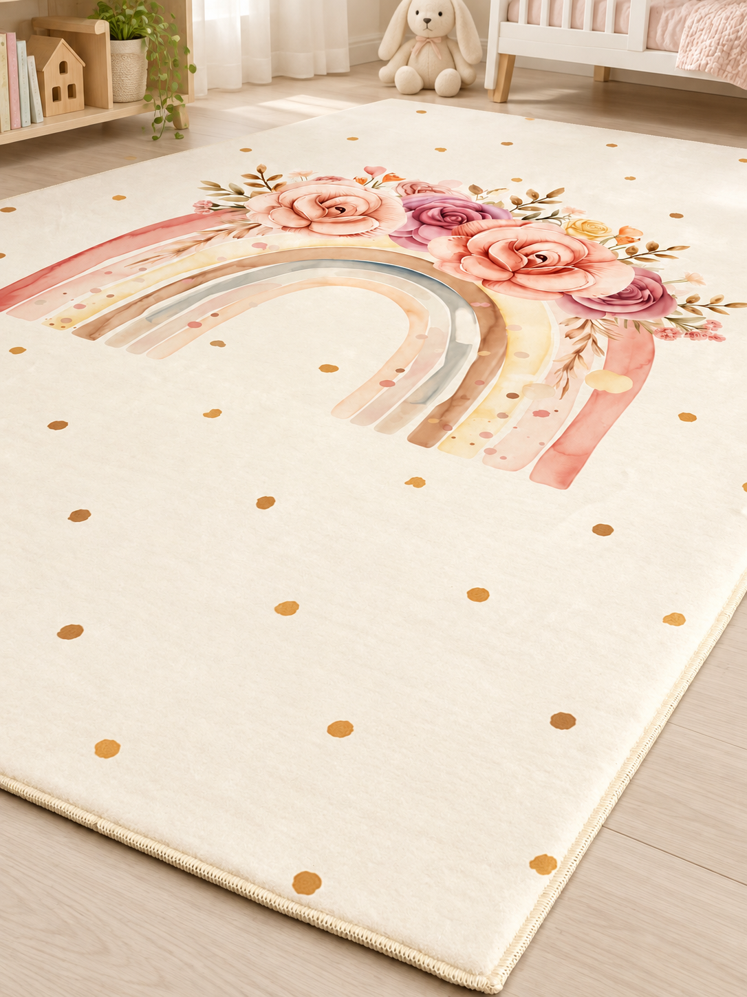 Evmila Pastel Gökkuşağı Desenli Çocuk Halısı