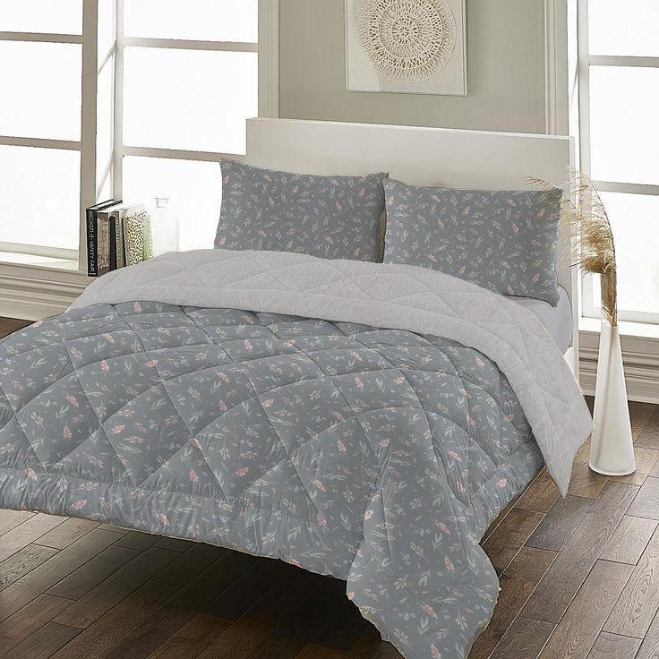 Evmila Cars and Road Patterned Plush Sleeping Set (Gray Plush)