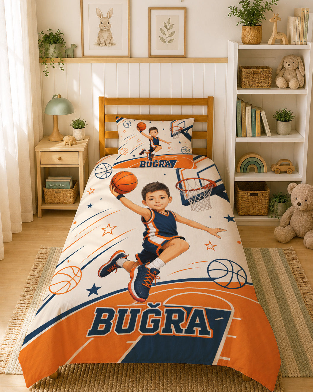 Evmila Karikatüristik Basketbol Temalı Nevresim Takımı