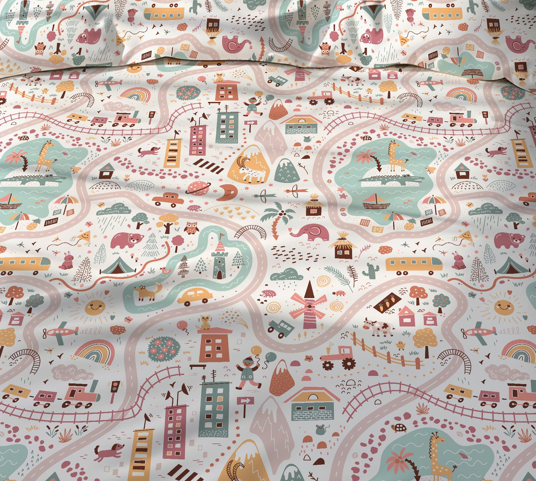 Evmila Astronaut Patterned Duvet Cover Set