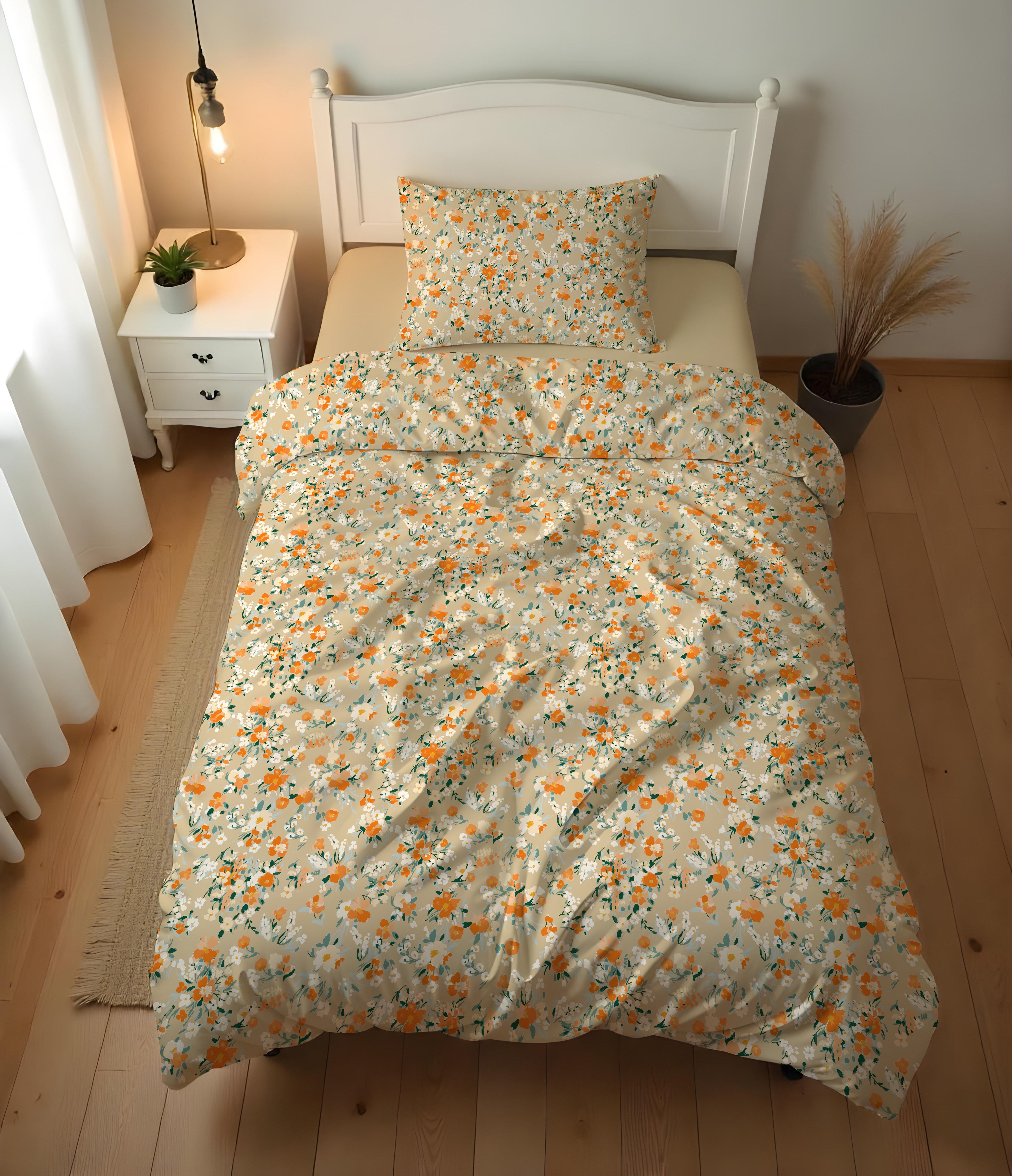 Evmila Çiçek Desenli Nevresim Takım