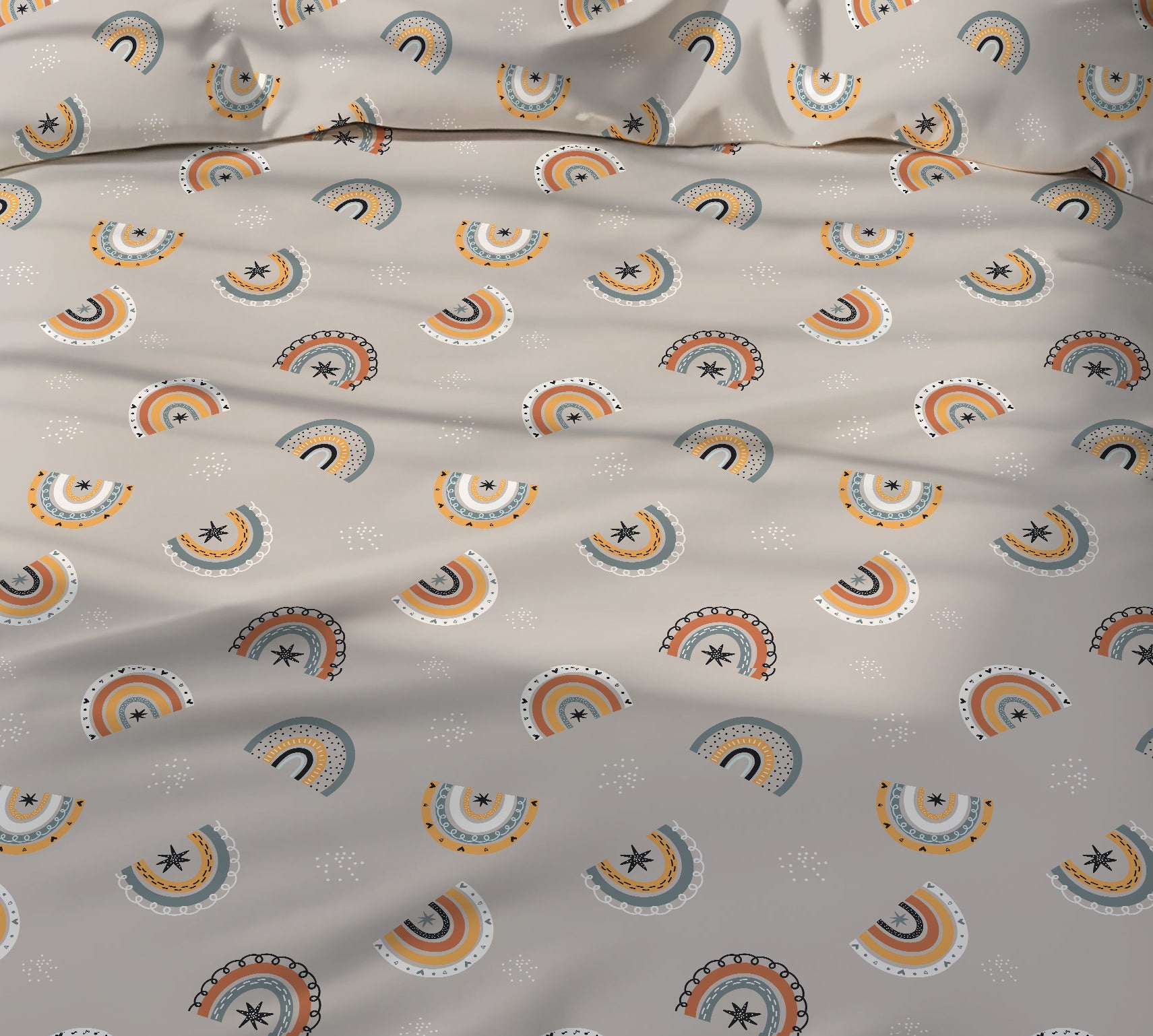 Evmila Gökkuşakları Desenli Nevresim Takım