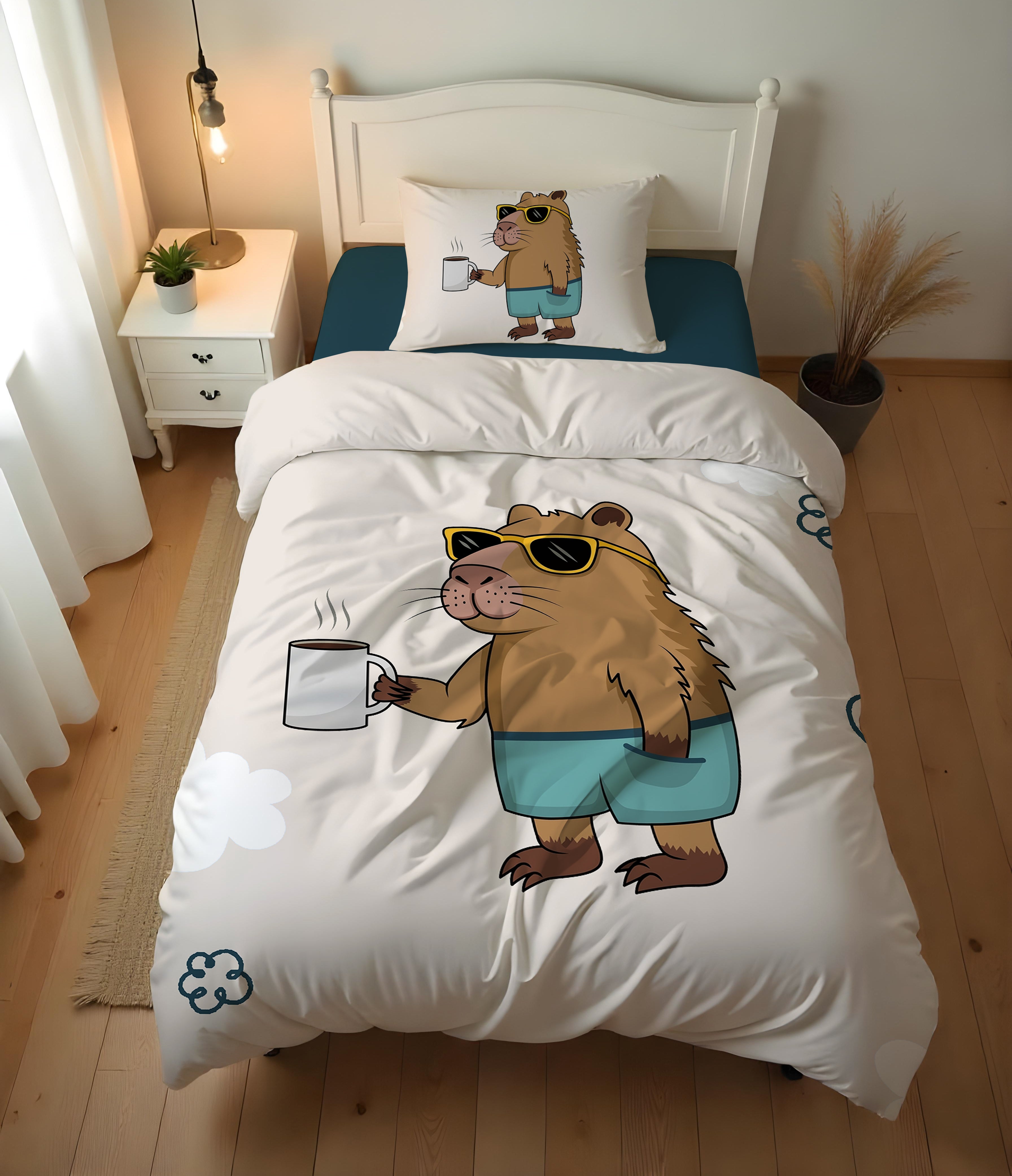 Evmila Capybara Desenli Nevresim Takımı