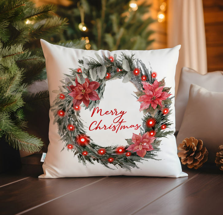 Evmila Yeni Yıl Desenli Kırlent Kılıfı