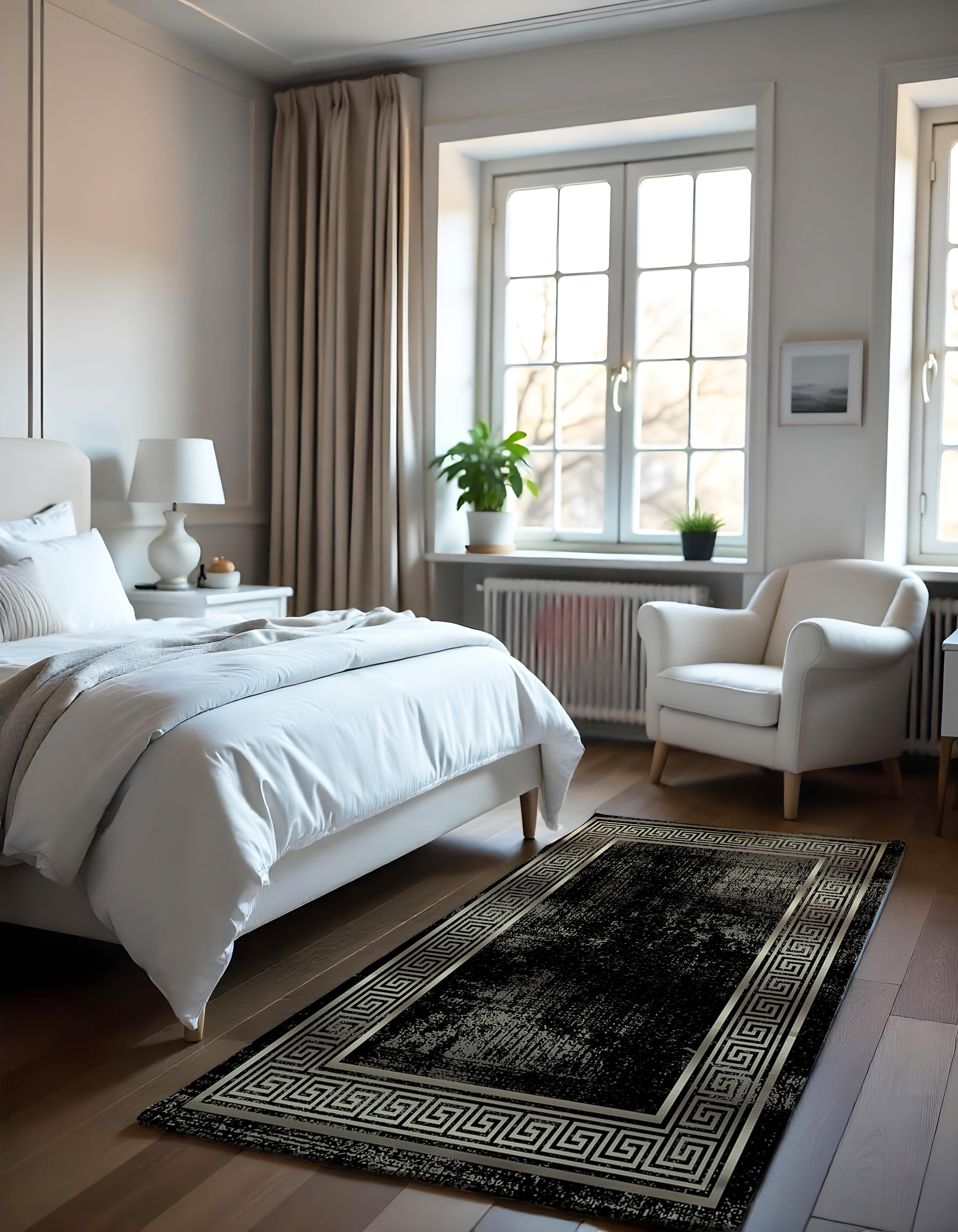 Evmila Mermer Bordür Desenli Modern Halı