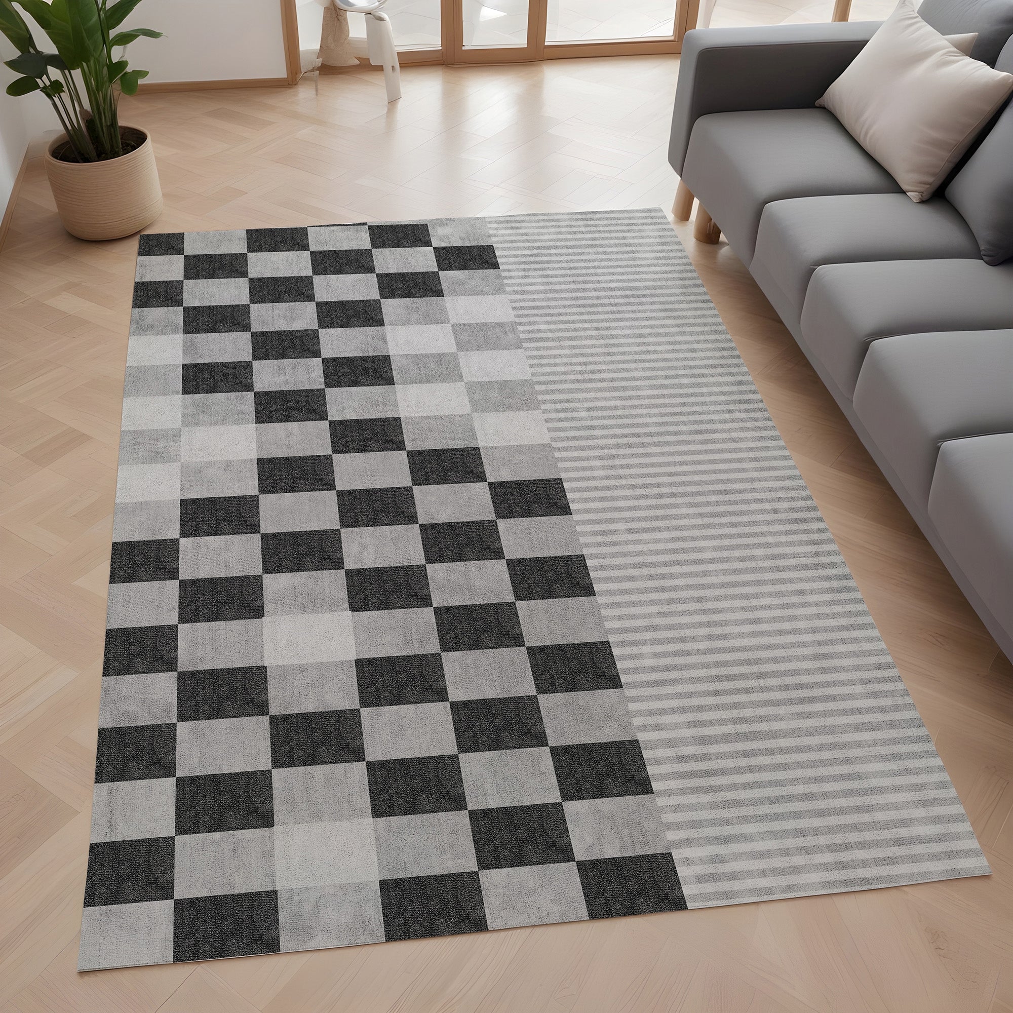 Evmila Geometrik Desenli Modern Halı
