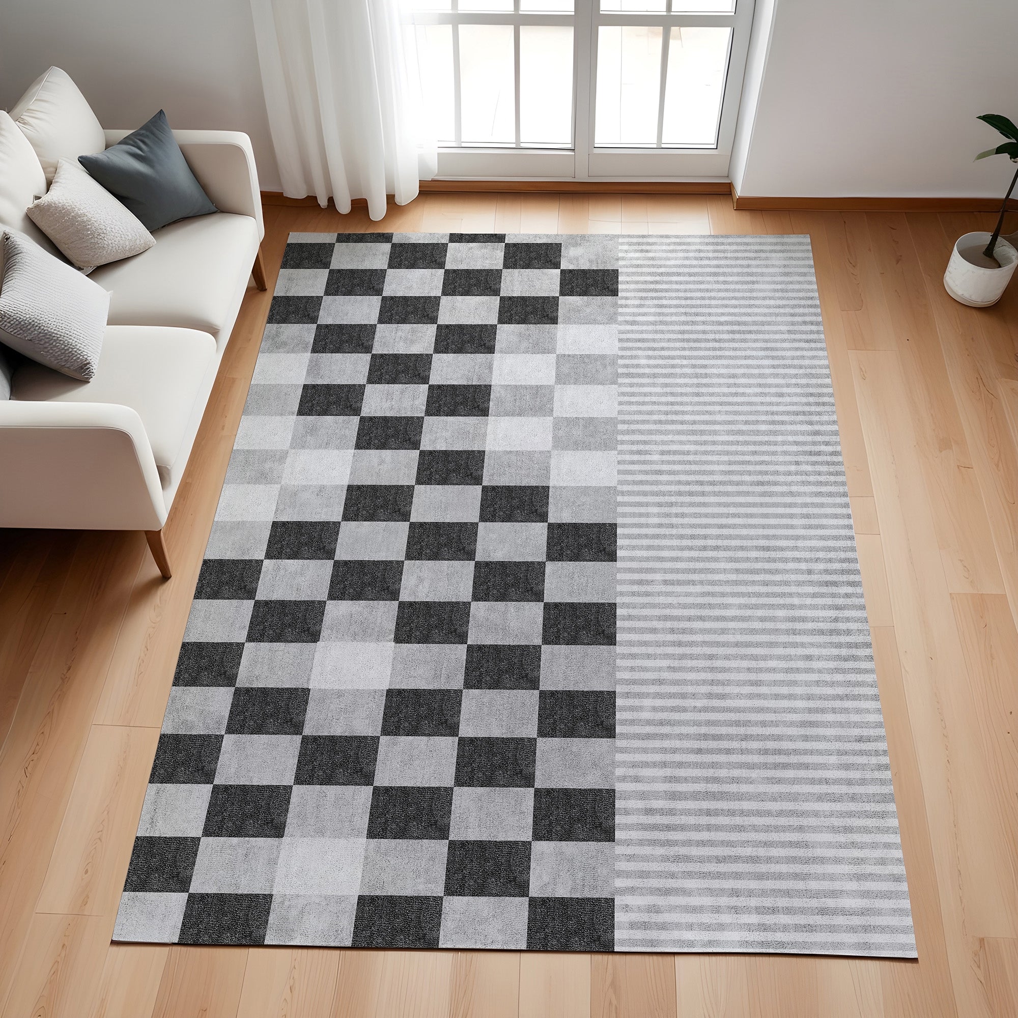 Evmila Geometrik Desenli Modern Halı