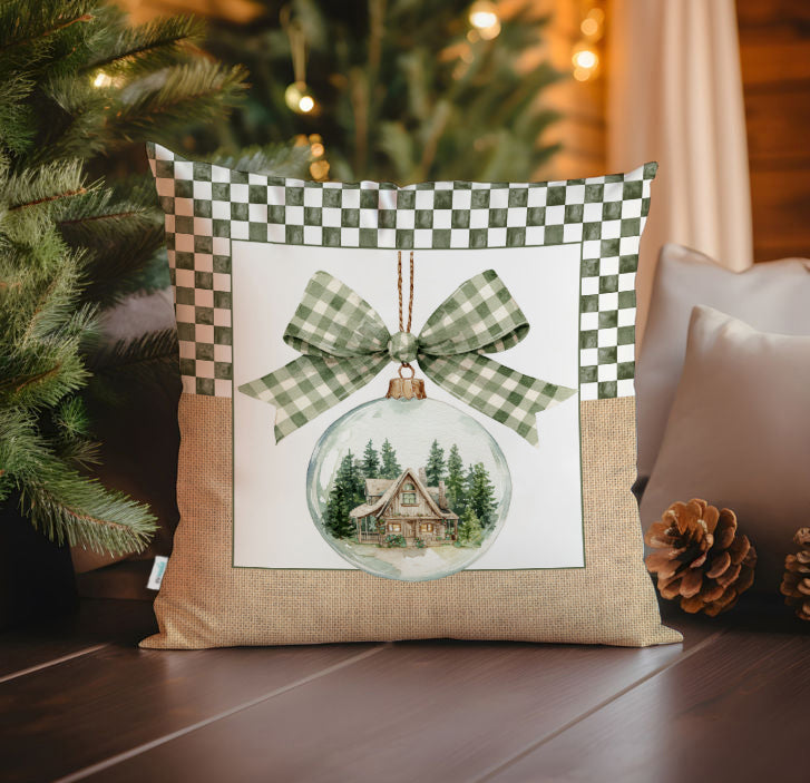 Evmila Yeni Yıl Desenli Kırlent Kılıfı