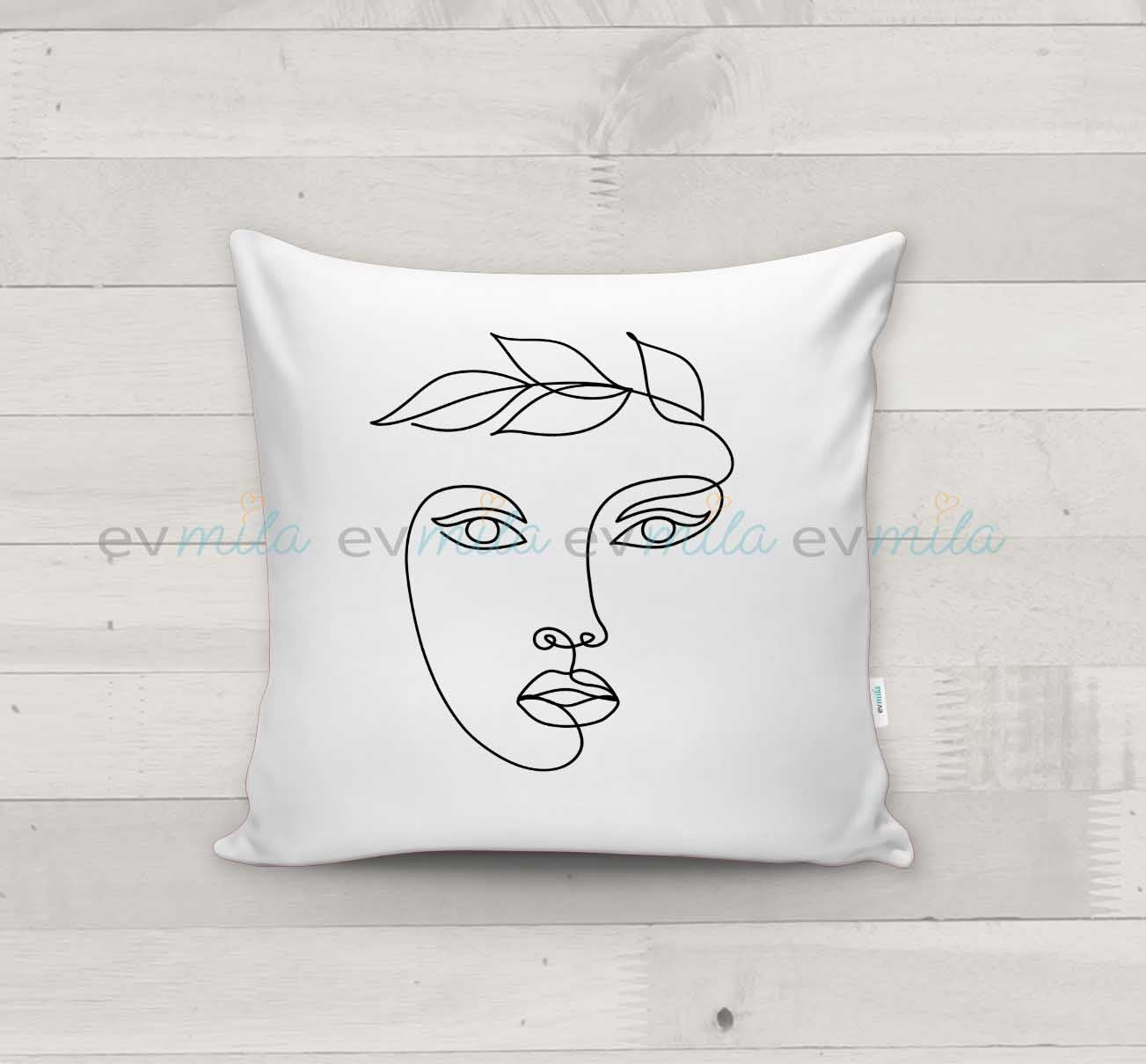 Evmila Soyut Desenli Kırlent Kılıfı