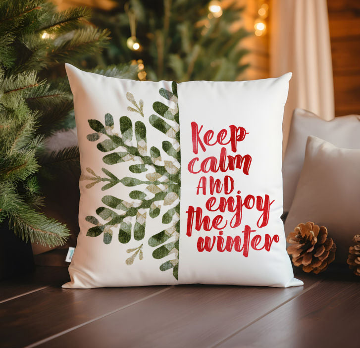 Evmila Yeni Yıl Desenli Kırlent Kılıfı