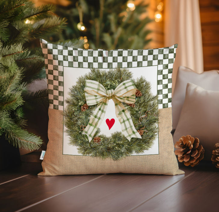 Evmila Yeni Yıl Desenli Kırlent Kılıfı