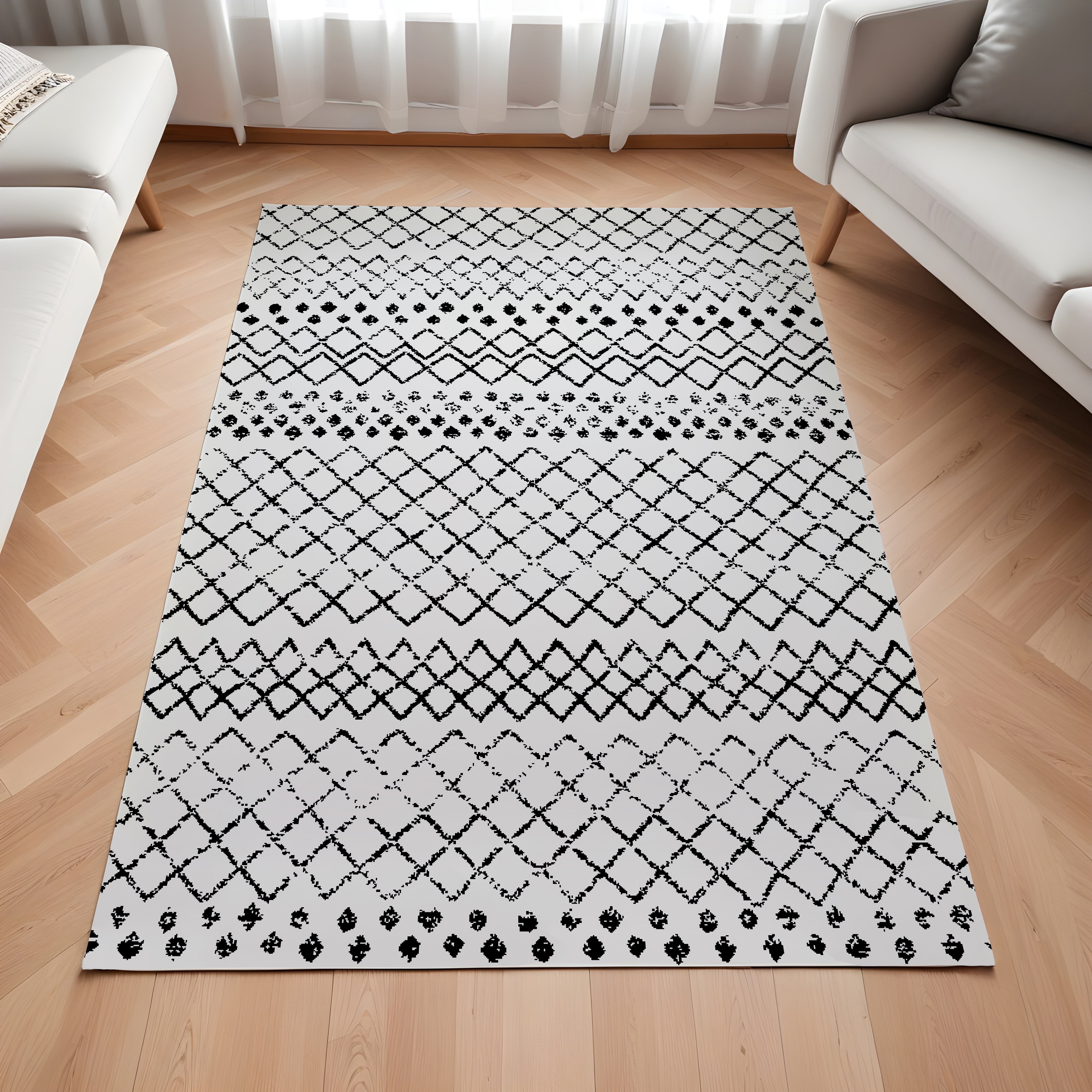 Evmila Etnik Desenli Modern Halı