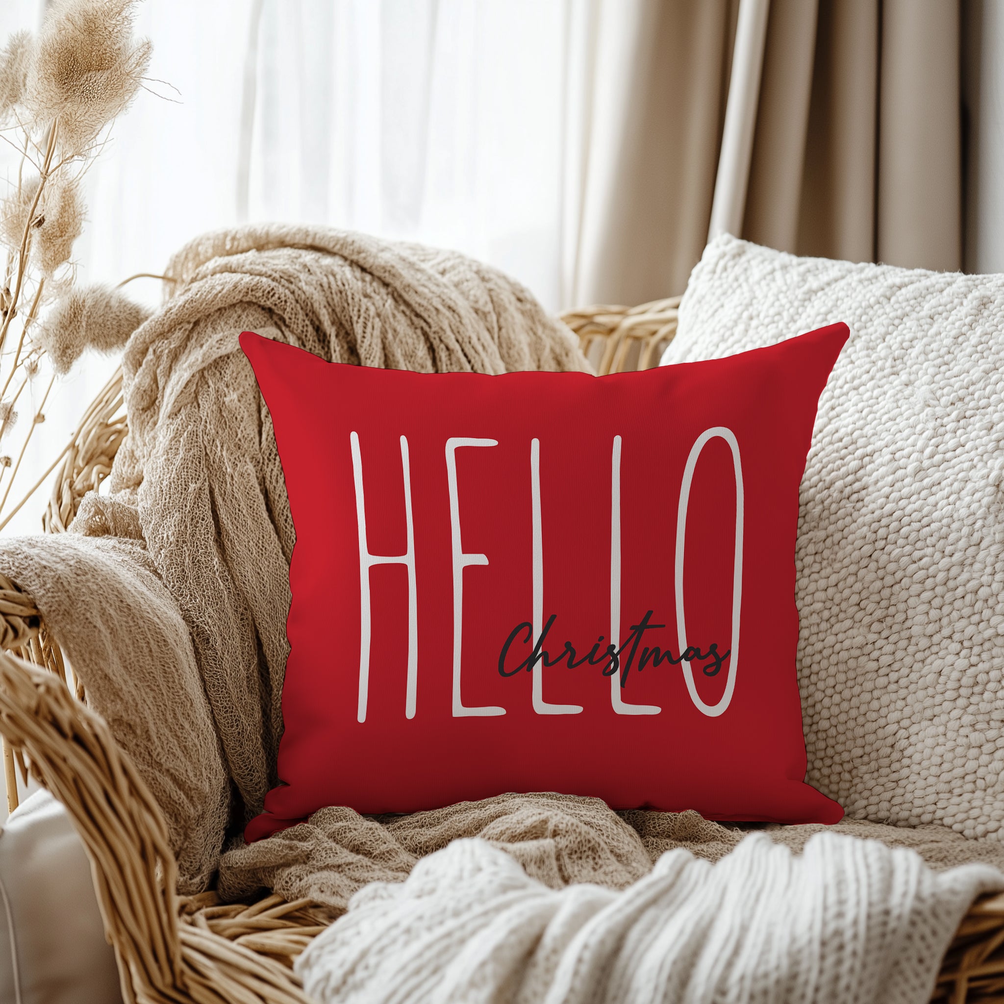 Evmila Yeni Yıl Desenli Kırlent Kılıfı