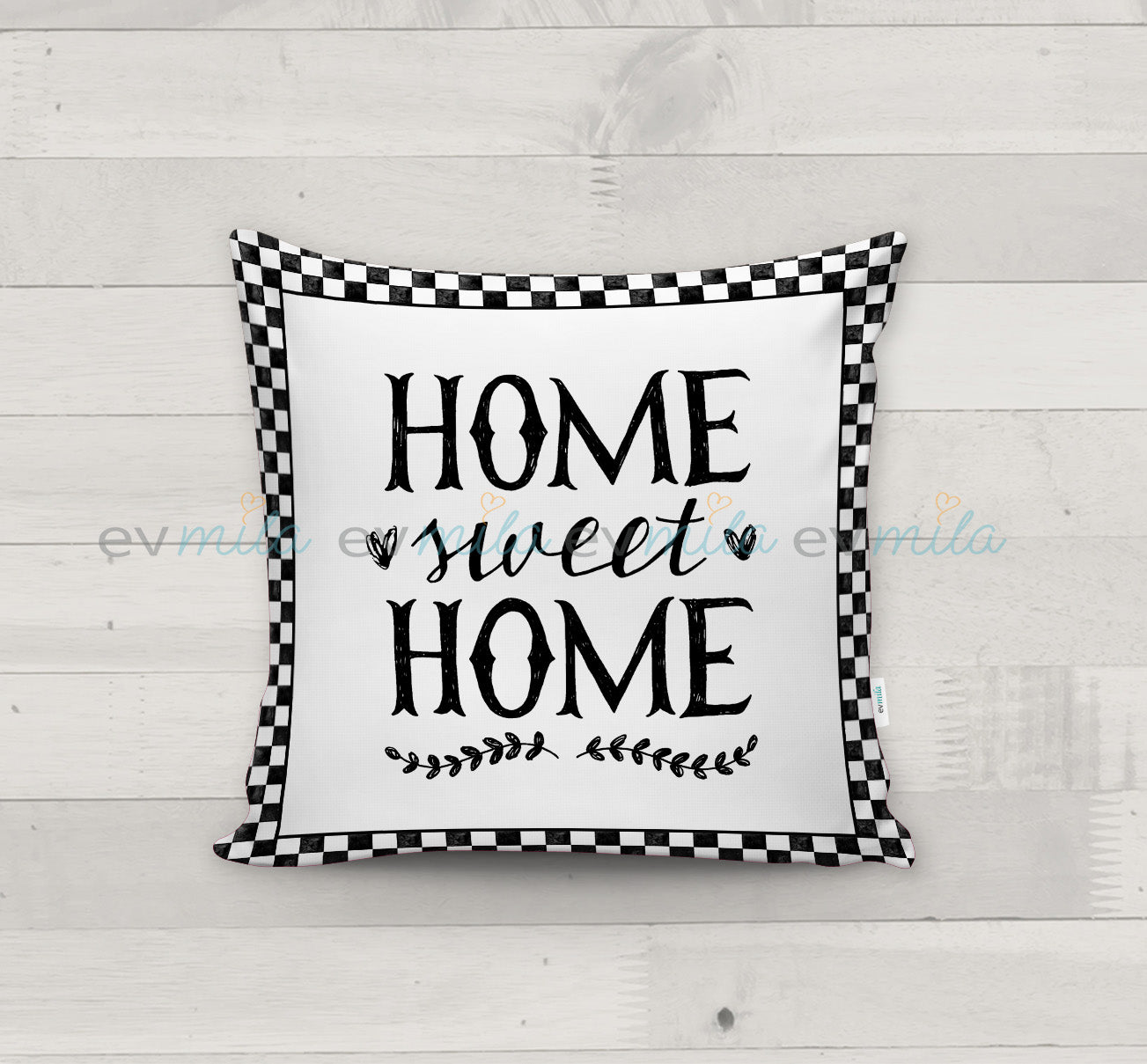 Evmila Home Yazı Desenli Kırlent Kılıfı