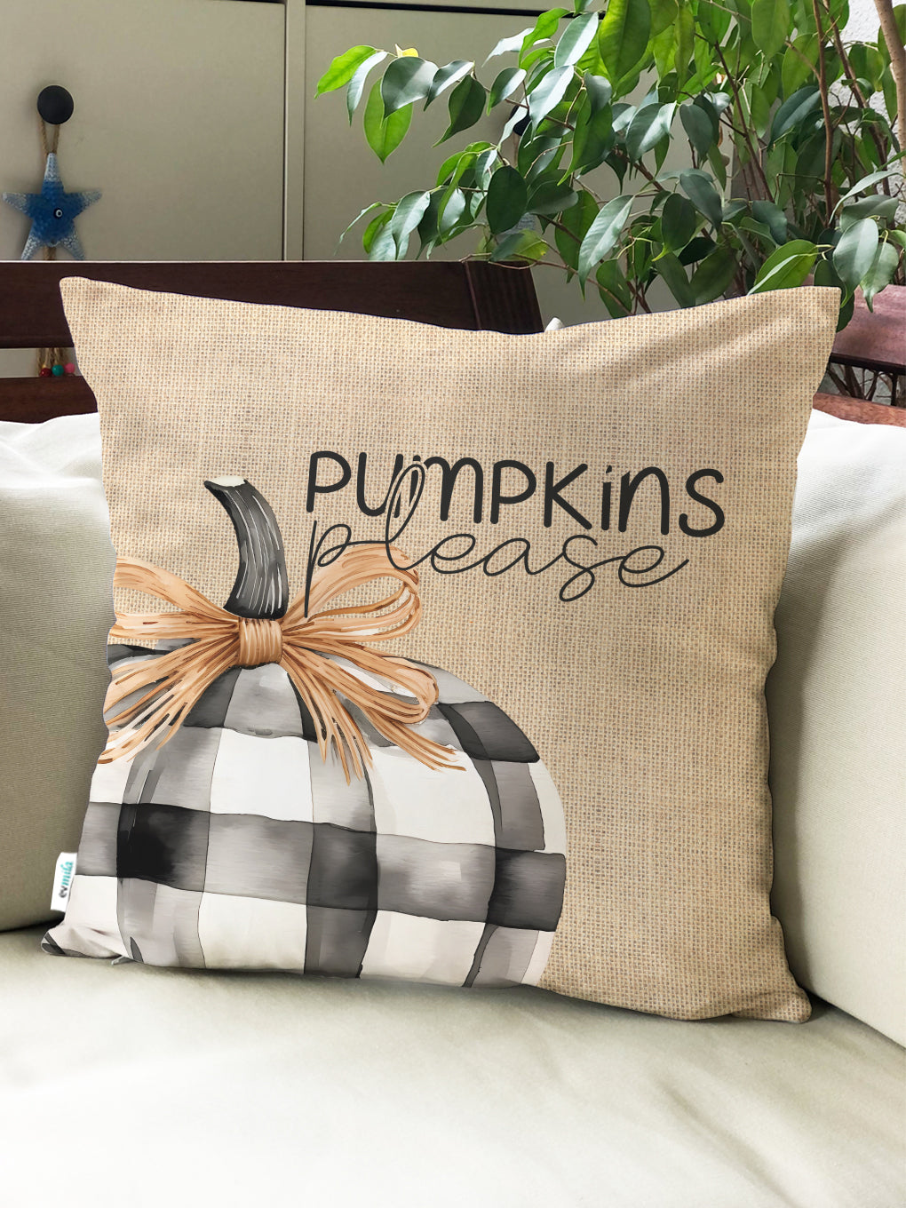 Evmila Autumn Patterned Cushion Cover