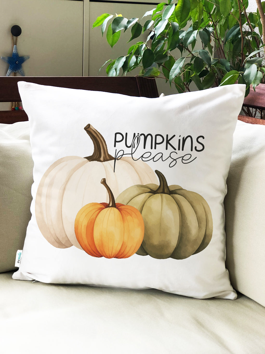 Evmila Autumn Patterned Cushion Cover