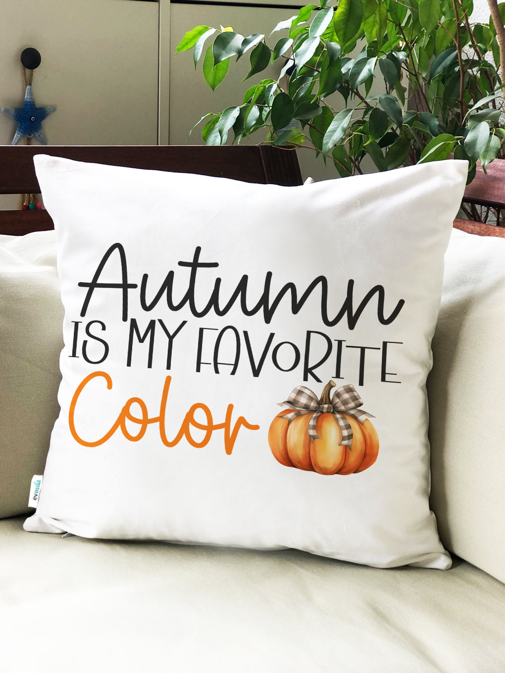 Evmila Autumn Patterned Cushion Cover