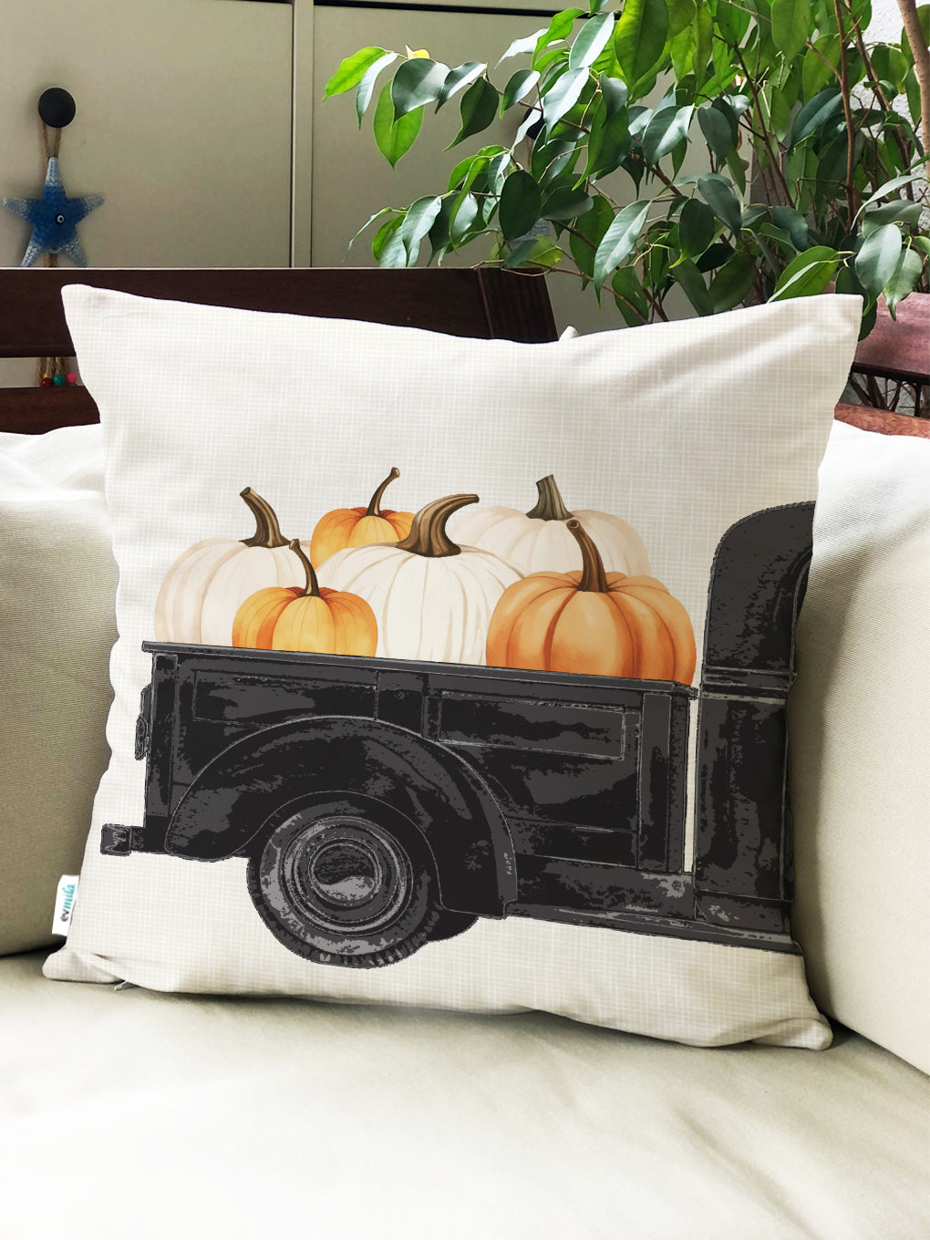 Evmila Autumn Patterned Cushion Cover