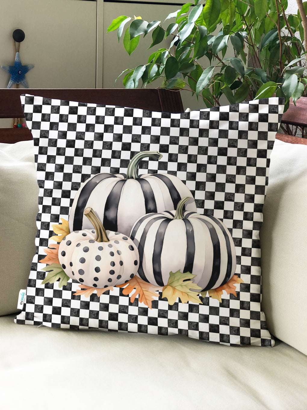 Evmila Autumn Patterned Cushion Cover