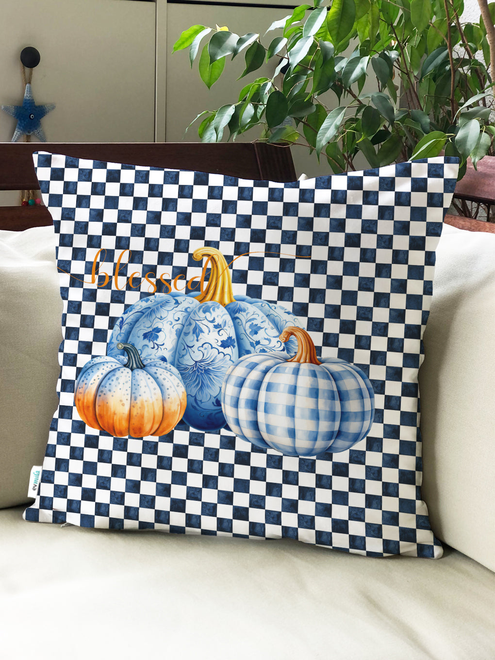 Evmila Autumn Patterned Cushion Cover