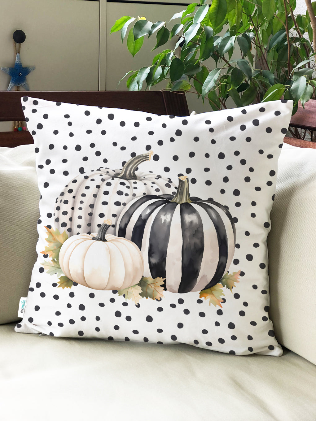 Evmila Autumn Patterned Cushion Cover