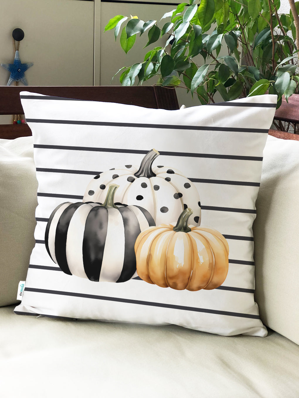 Evmila Autumn Patterned Cushion Cover
