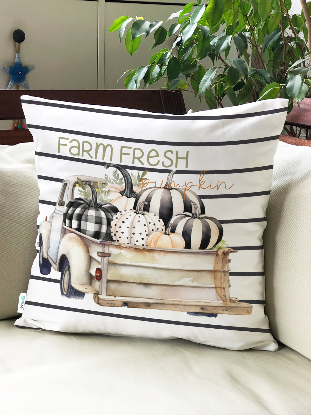 Evmila Autumn Patterned Cushion Cover