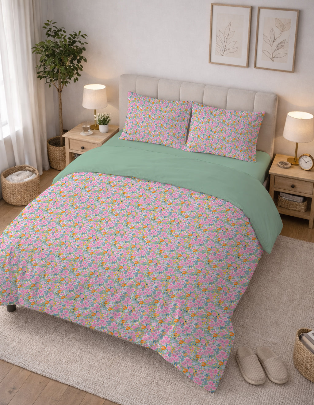 Evmila Minik Çiçekler Desenli Nevresim Takımı