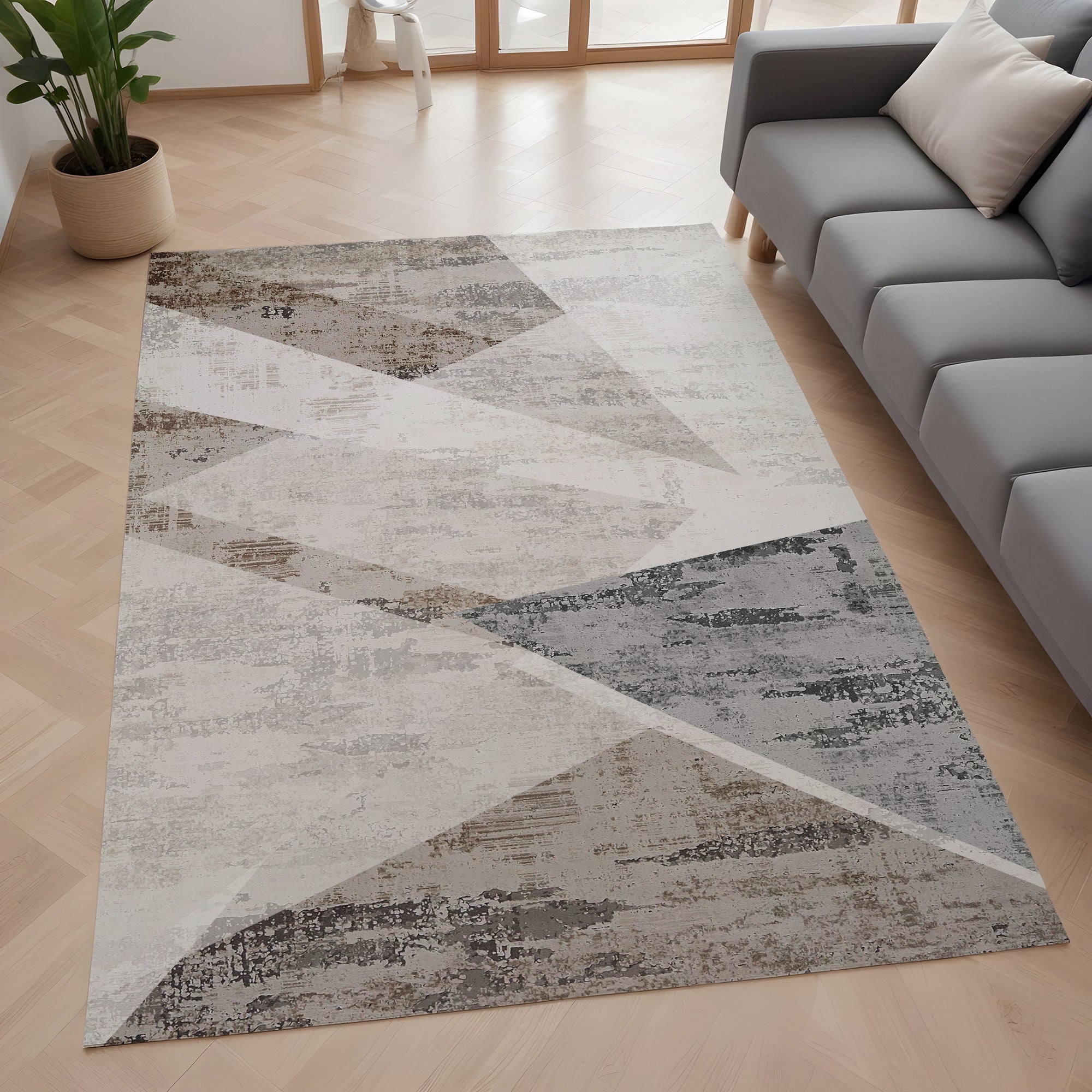 Evmila Geometrik Desenli Modern Halı