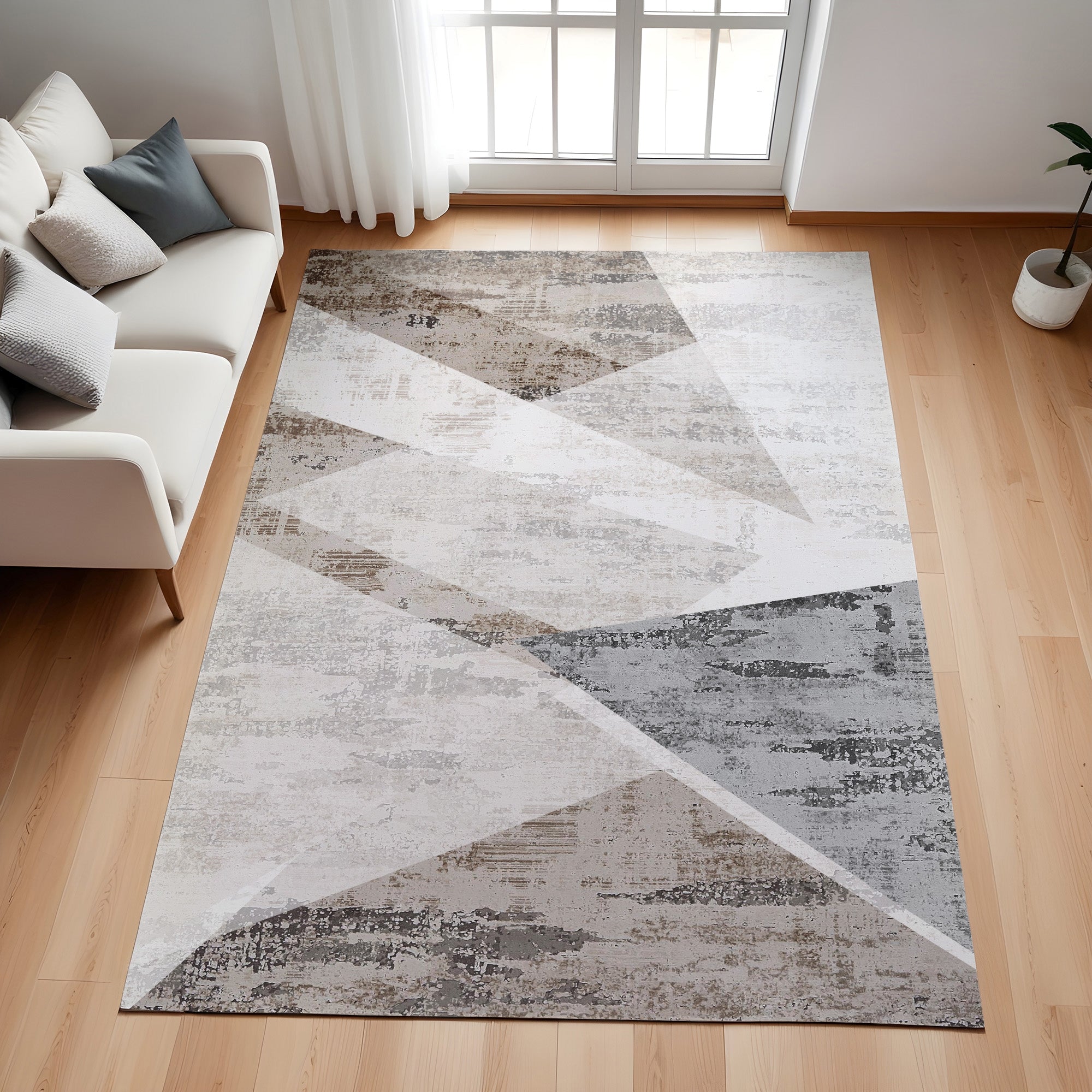 Evmila Geometrik Desenli Modern Halı
