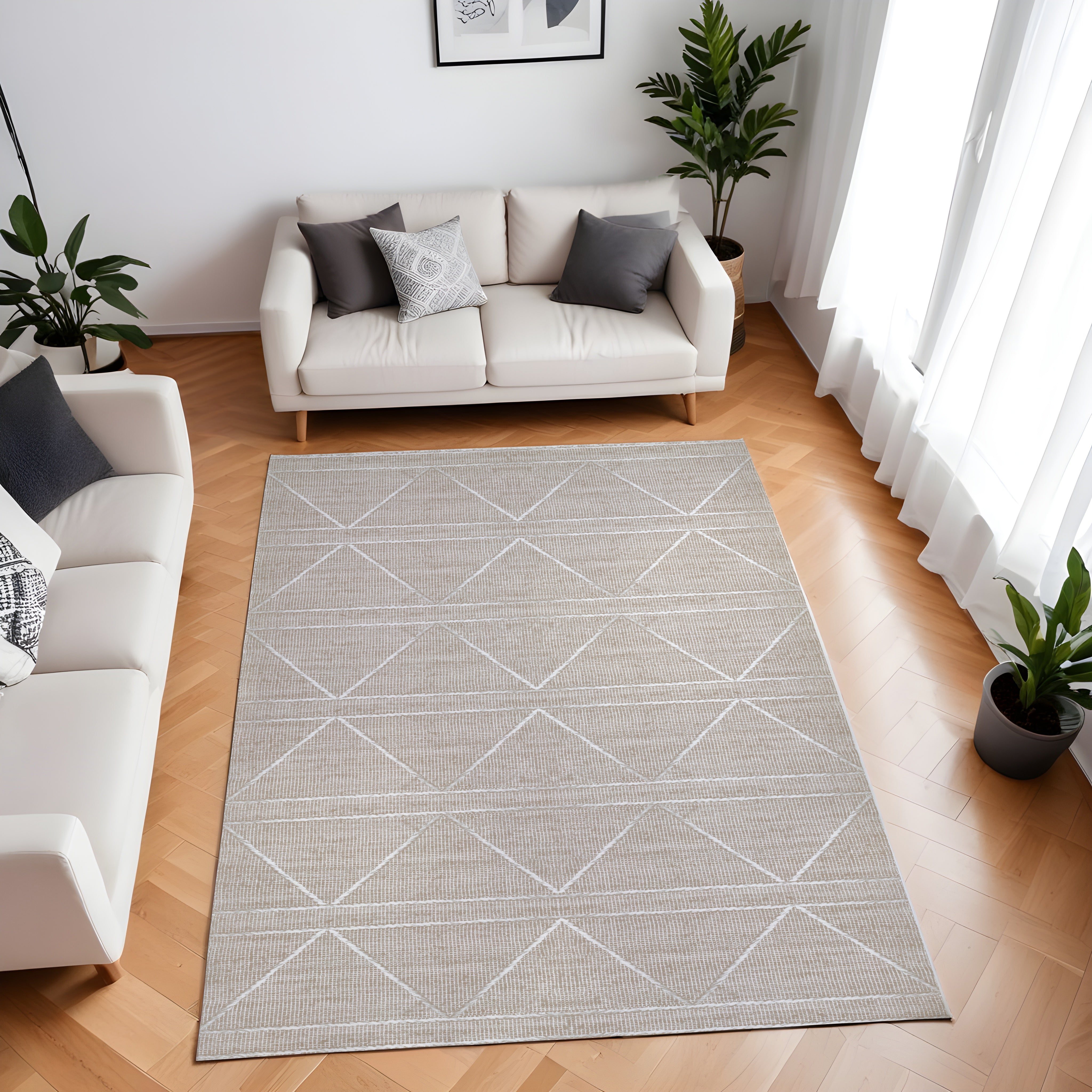 Evmila Geometrik İskandinav Desenli Modern Halı
