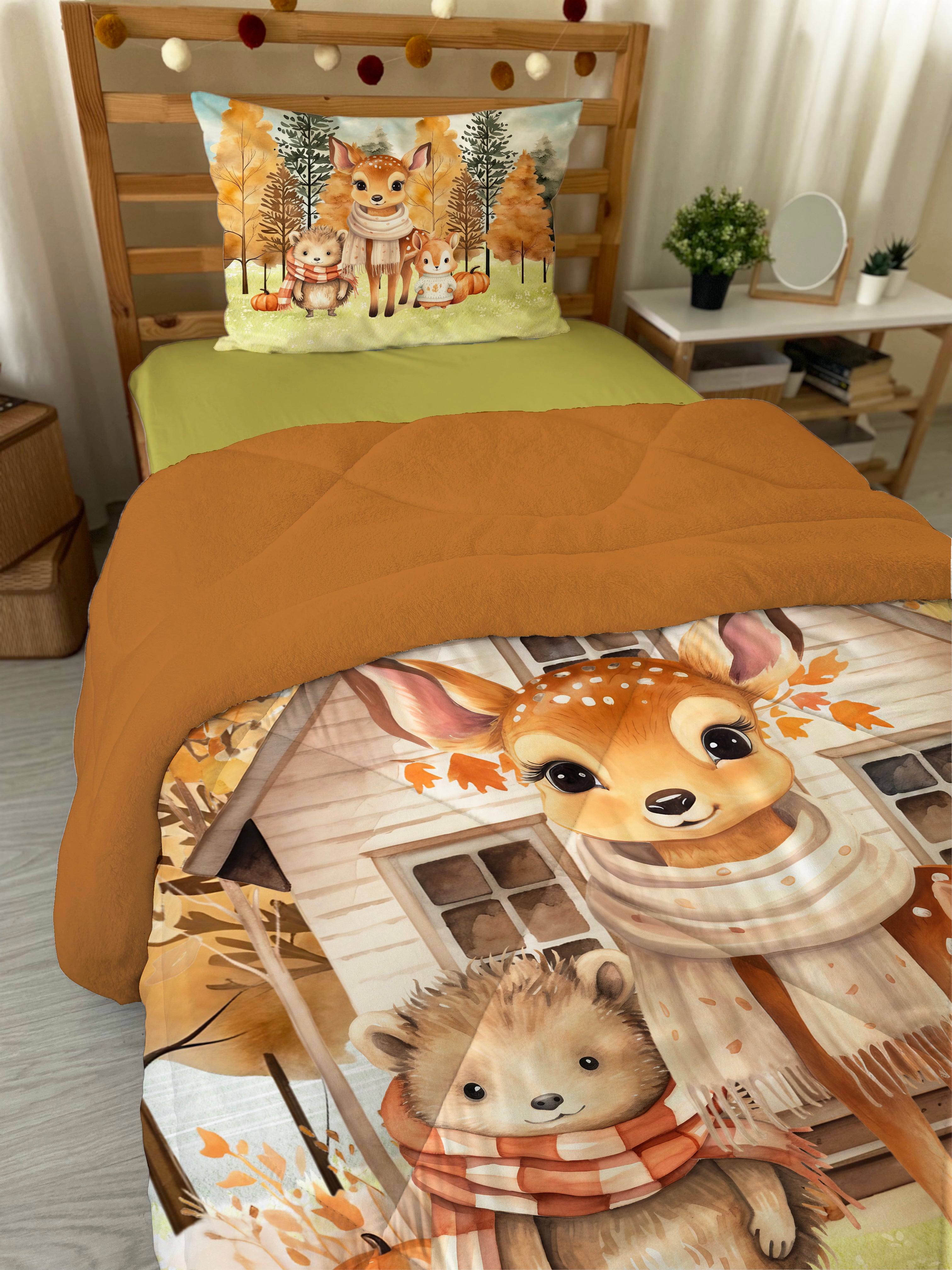 Evmila Cars and Road Patterned Plush Sleeping Set (Gray Plush)