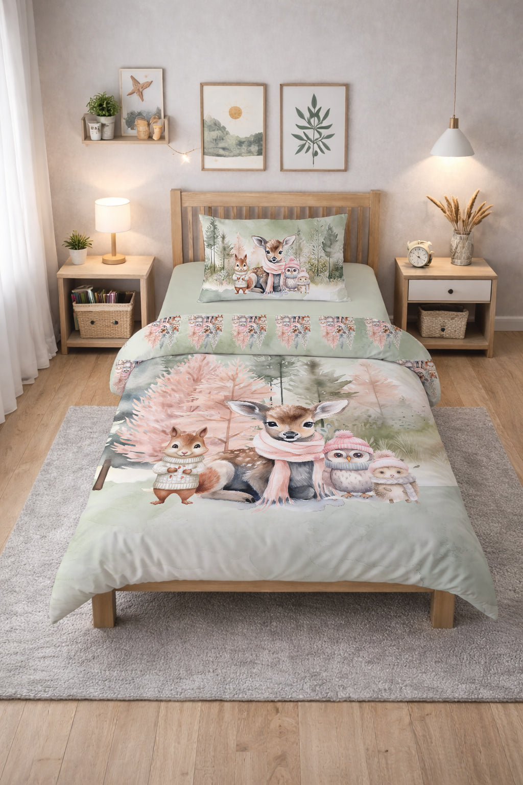 Evmila Cute Animals Patterned Duvet Cover Set