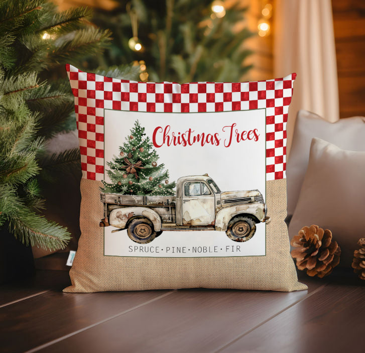 Evmila Yeni Yıl Desenli Kırlent Kılıfı