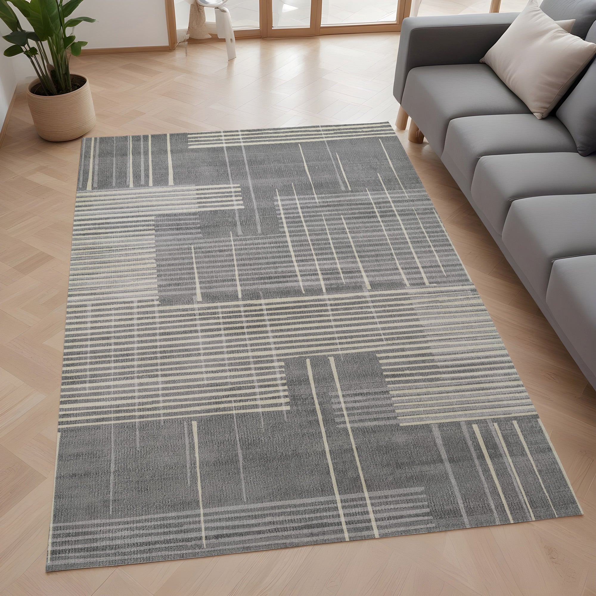 Evmila Eskitme Geometrik Desenli Modern Halı