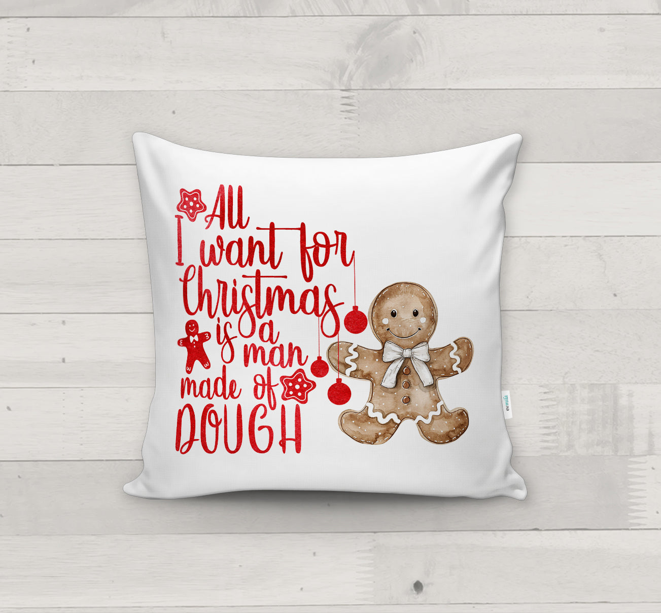 Evmila Yeni Yıl Desenli Kırlent Kılıfı