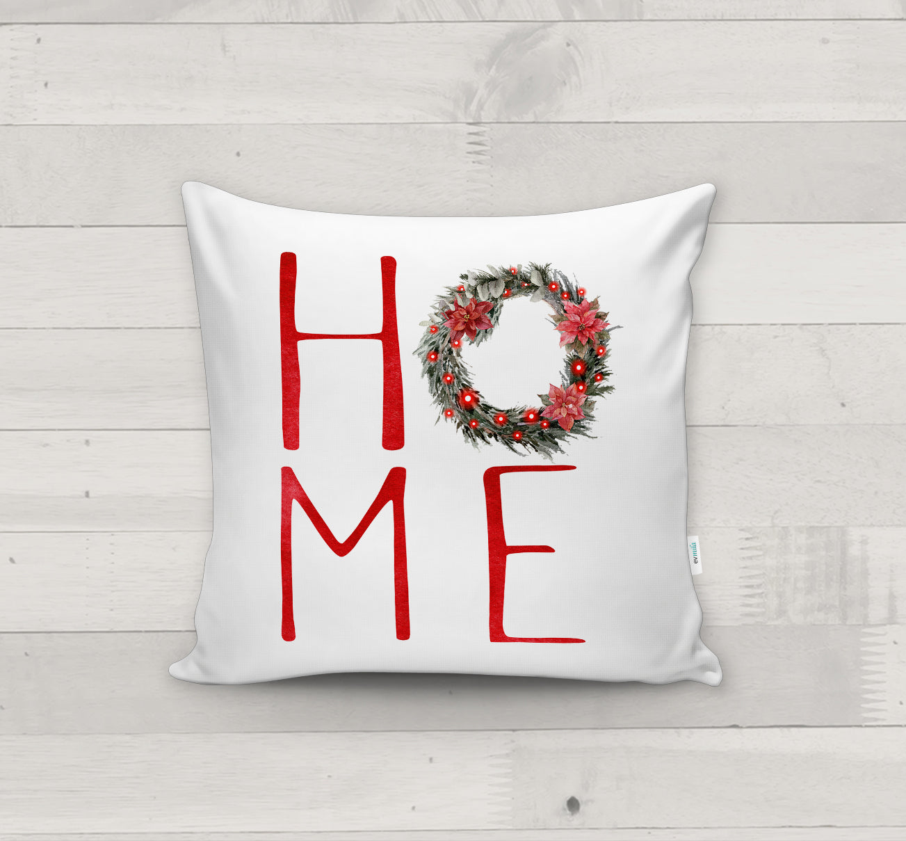 Evmila Yeni Yıl Desenli Kırlent Kılıfı