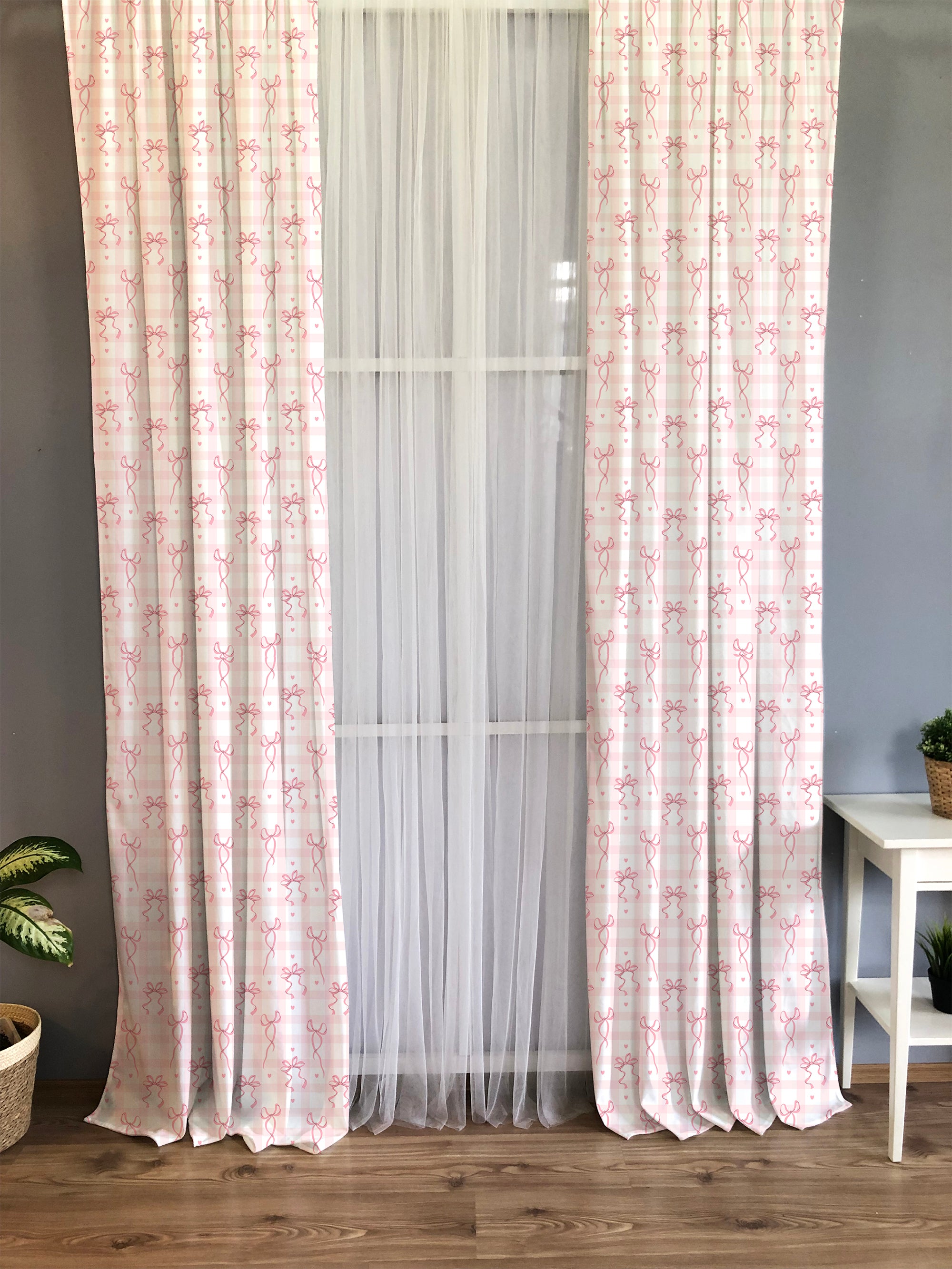 Evmila Minik Kurdele Desenli Fon Perde