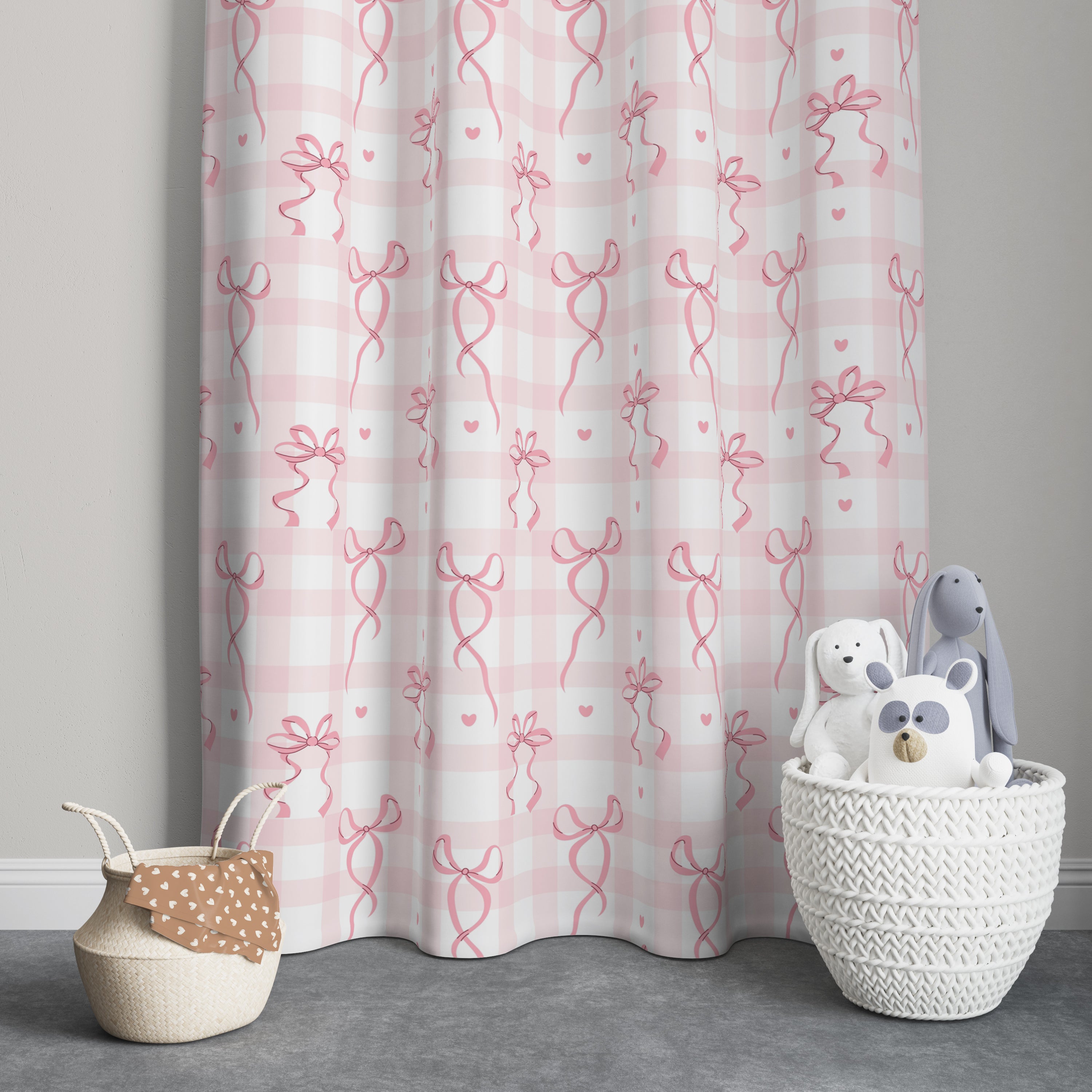 Evmila Minik Kurdele Desenli Fon Perde