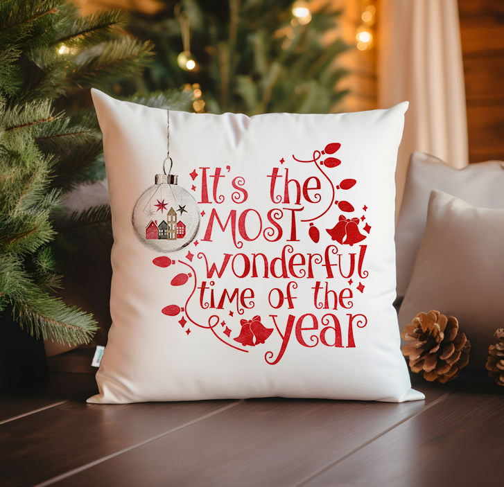 Evmila Yeni Yıl Desenli Kırlent Kılıfı