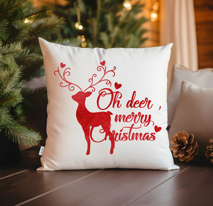 Evmila Yeni Yıl Desenli Kırlent Kılıfı