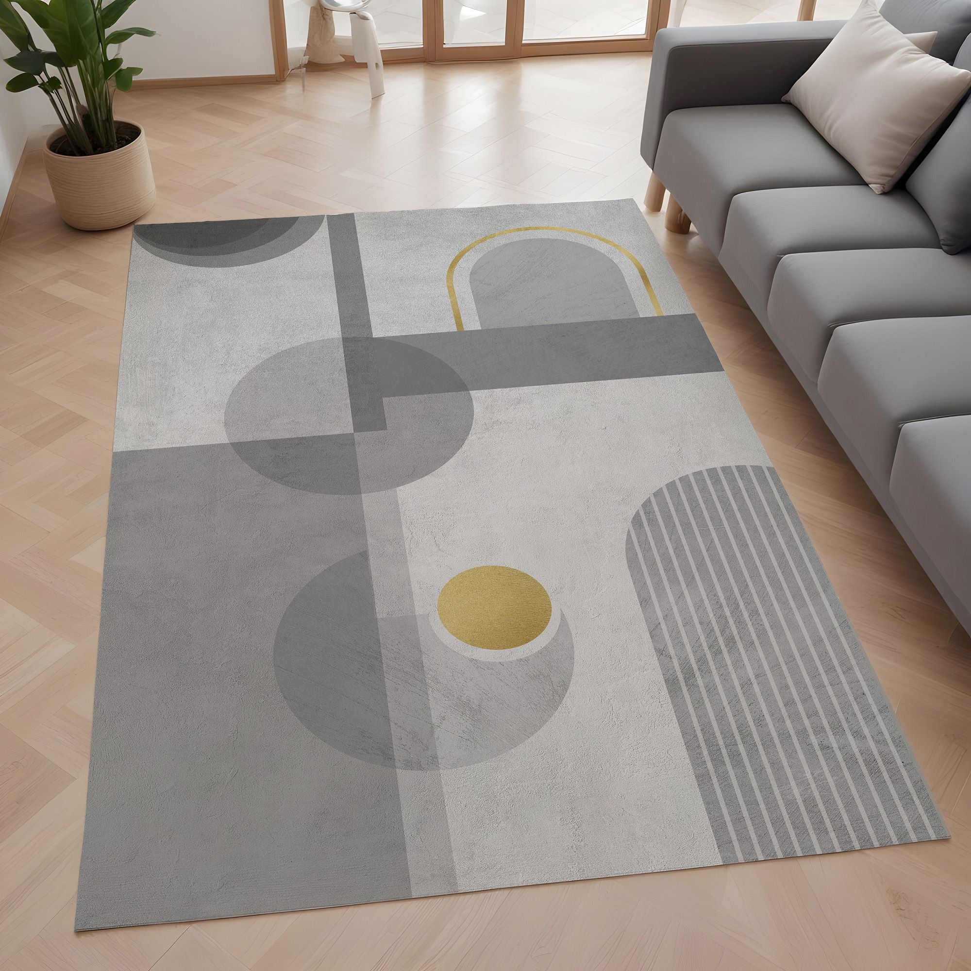 Evmila Geometrik Desenli Modern Halı