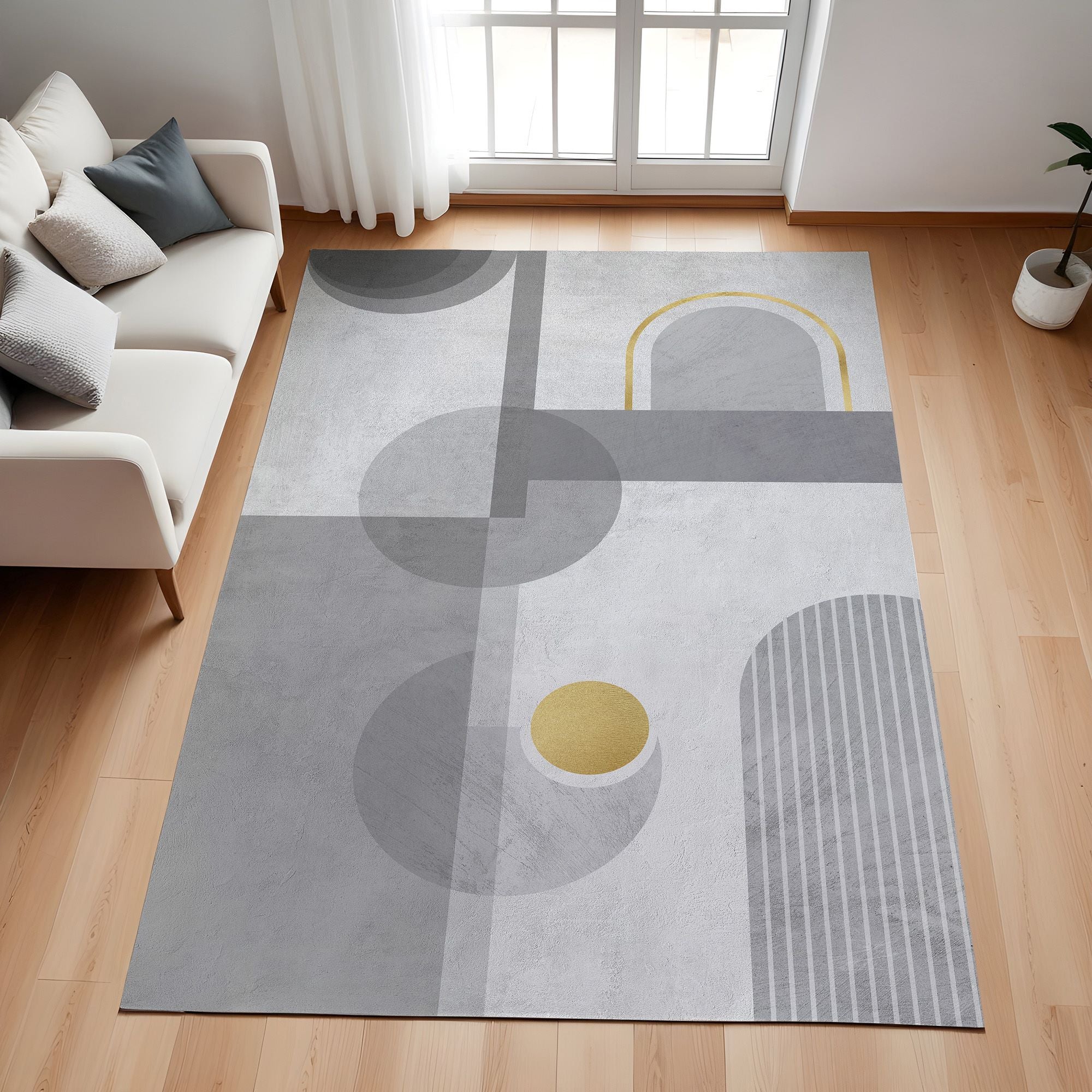 Evmila Geometrik Desenli Modern Halı